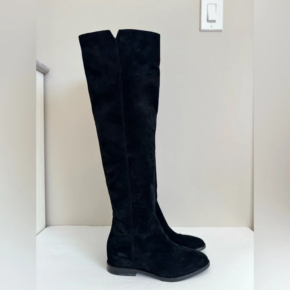 Ash Tall Jess Suede Over-the-Knee Boots in Black size 38 US 7.5-8